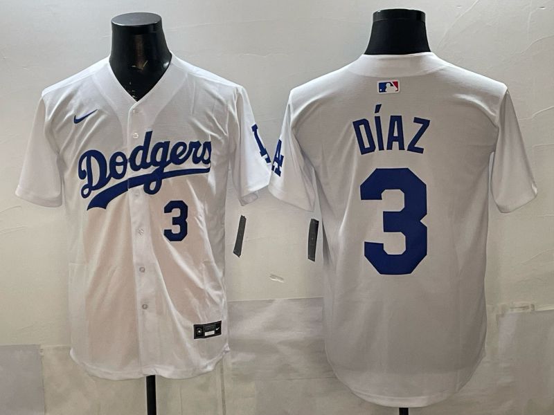 Men Los Angeles Dodgers #3 Diaz White Game 2026 Nike MLB Jersey style 01->los angeles dodgers->MLB Jersey